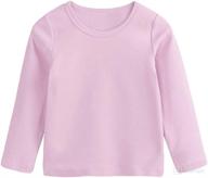 👶 toddler unisex organic cotton long sleeve tee shirt | solid color basic plain top for baby boy or girl | kids clothing логотип