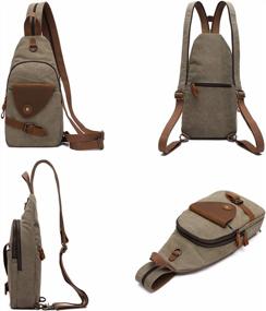 img 2 attached to Men'S/Women'S Canvas Crossbody Sling Bag Rucksack Backpack Shoulder Casual