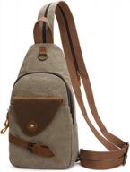 men's/women's canvas crossbody sling bag rucksack backpack shoulder casual логотип
