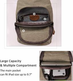 img 1 attached to Men'S/Women'S Canvas Crossbody Sling Bag Rucksack Backpack Shoulder Casual