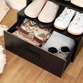img 1 attached to Organize Your Shoes In Style With Usikey'S 6-Tier Vertical Shoe Rack With Drawer And Hooks In Black