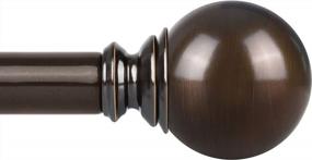 img 4 attached to KAMANINA Bronze 1 Inch Telescoping Curtain Rod - Adjustable From 72 To 144 Inches With Round Finials