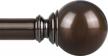kamanina bronze 1 inch telescoping curtain rod - adjustable from 72 to 144 inches with round finials logo