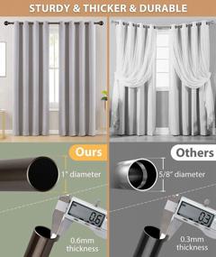 img 1 attached to KAMANINA Bronze 1 Inch Telescoping Curtain Rod - Adjustable From 72 To 144 Inches With Round Finials