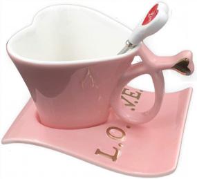 img 3 attached to Show Your Love With UUOUU'S Heart-Shaped Ceramic Coffee Mug Set - The Perfect Valentine'S Day Gift!