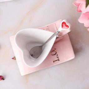 img 1 attached to Show Your Love With UUOUU'S Heart-Shaped Ceramic Coffee Mug Set - The Perfect Valentine'S Day Gift!