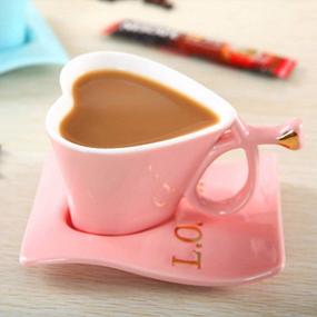 img 2 attached to Show Your Love With UUOUU'S Heart-Shaped Ceramic Coffee Mug Set - The Perfect Valentine'S Day Gift!