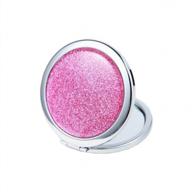 get glammed up on-the-go with kolight® mini portable metal fold makeup mirror - pink logo