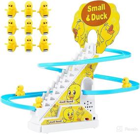 img 4 attached to 🦆 Entertaining JOYGETIN Small Ducks Climbing Toy: Electric Duck Roller Coaster with Flashing Lights & Music!