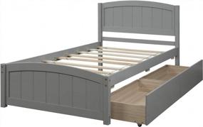 img 3 attached to Maximize Space And Style With Merax Solid Wood Twin Platform Bed With 2 Drawers – No Box Spring Required!