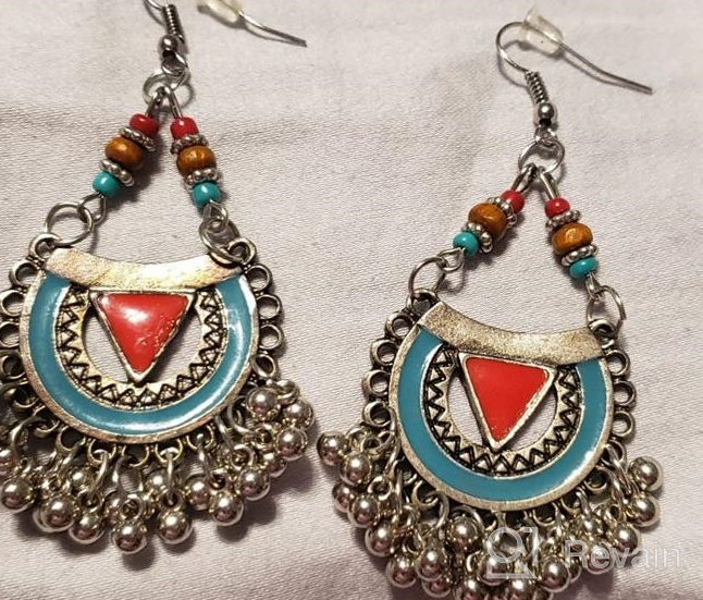 img 1 attached to 🌸 Bohemian Vintage Handmade Beaded Charms Earrings - Statement Drop Dangle Earrings for Women and Girls - Ethnic Boho Jewelry Gift review by Tammy Pochmara