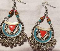 img 1 attached to 🌸 Bohemian Vintage Handmade Beaded Charms Earrings - Statement Drop Dangle Earrings for Women and Girls - Ethnic Boho Jewelry Gift review by Tammy Pochmara