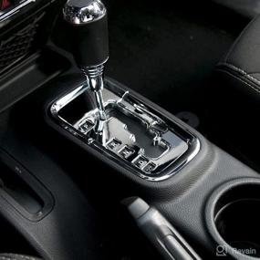 img 2 attached to 🚙 RT-TCZ Jeep Wrangler Gear Shift Panel Trim Cover: Premium Center Console Accessory 2011-2018 JK JKU, ABS Chrome Cover for Unlimited 2 & 4 Door