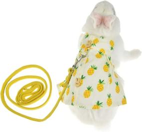 img 4 attached to Adorable Rabbit And Guinea Pig Harness With Leash Set - Perfect For Teacup Yorkies, Mini Dogs And Cats. Dress Your Bunny In Milk Yellow Small Animal Apparel (Medium Size Pack Of 1).