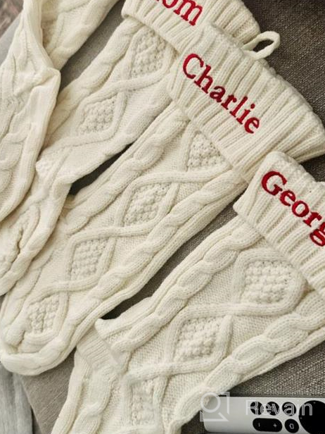 img 1 attached to 20-Inch Personalized Christmas Stocking: Custom Embroidered Name, Rustic Farmhouse Design, Hanging Ornament For Family Decorations And 2022 Xmas Gift - 1 Pack review by Denise Miller