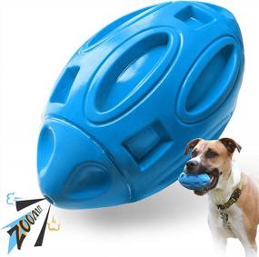 img 4 attached to Indestructible Dog Toy For Aggressive Chewers: Rubber Chew Ball With Squeaker By EASTBLUE - Durable And Long-Lasting Pet Toy For Medium And Large Breeds