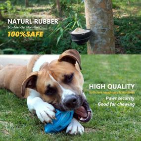img 1 attached to Indestructible Dog Toy For Aggressive Chewers: Rubber Chew Ball With Squeaker By EASTBLUE - Durable And Long-Lasting Pet Toy For Medium And Large Breeds