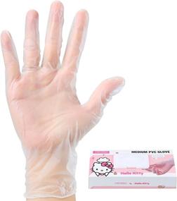 img 3 attached to 🐱 Hello Kitty Chef Gloves: 50Pcs Medium PVC Disposable Gloves for Food Handling & Kitchen Cleaning