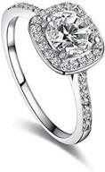 💍 leyya nl37 wedding ring: elegant 18k white gold plated cz engagement ring with 1.26 carat round cut halo for women - size b, 8 logo