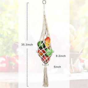 img 3 attached to 🍎 Boho Macrame Hanging Fruit Basket: Vegetable and Fruit Storage Solution for Kitchen Décor