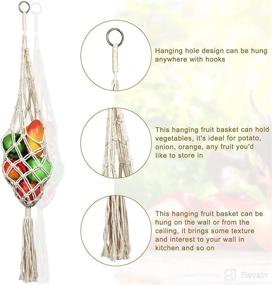 img 2 attached to 🍎 Boho Macrame Hanging Fruit Basket: Vegetable and Fruit Storage Solution for Kitchen Décor