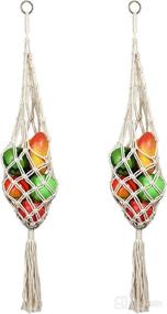 img 4 attached to 🍎 Boho Macrame Hanging Fruit Basket: Vegetable and Fruit Storage Solution for Kitchen Décor