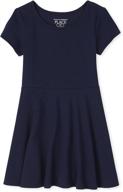 girls' sleeve pleated casual dresses with childrens place branding logo