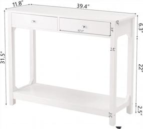 img 3 attached to White Console Table With 2 Drawers - Perfect For Entryway Or Small Hallway Storage!