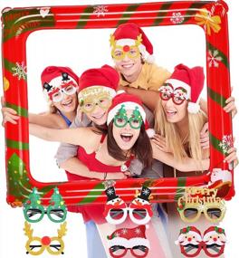 img 4 attached to Celebrate Christmas In Style With VOCOOL'S 6-Piece Cute Glasses And Festive Photo Booth Props