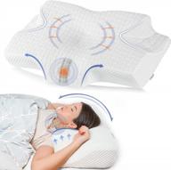 experience pain-free sleep with elviros memory foam cervical pillow: perfect for side, back, and stomach sleepers logo