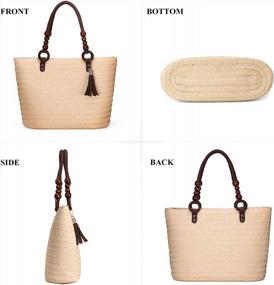 img 2 attached to Kadell - Straw Beach Bag, Women Shoulder Bag Casual Handbag Tote Bag Purse Beach Bag