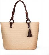 kadell - straw beach bag, women shoulder bag casual handbag tote bag purse beach bag logo