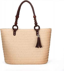 img 4 attached to Kadell - Straw Beach Bag, Women Shoulder Bag Casual Handbag Tote Bag Purse Beach Bag