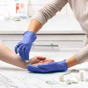 img 3 attached to 🧤 100 Count Nitrile Disposable Plastic Gloves - Latex Free, 4 mil Thicken- Non-Sterile, Powder Free Gloves - Perfect for Safety, Healthcare and More!
