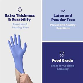 img 2 attached to 🧤 100 Count Nitrile Disposable Plastic Gloves - Latex Free, 4 mil Thicken- Non-Sterile, Powder Free Gloves - Perfect for Safety, Healthcare and More!