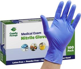 img 4 attached to 🧤 100 Count Nitrile Disposable Plastic Gloves - Latex Free, 4 mil Thicken- Non-Sterile, Powder Free Gloves - Perfect for Safety, Healthcare and More!