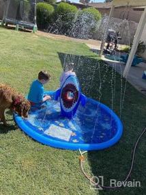 img 5 attached to Надувной брызговик для детей и собак - нескользящая водная игрушка для маленьких собак Safari с забавным разбрызгивателем фонтана на заднем дворе - идеально подходит для малышей 8-12 лет, летних мероприятий на свежем воздухе и игр с собаками.