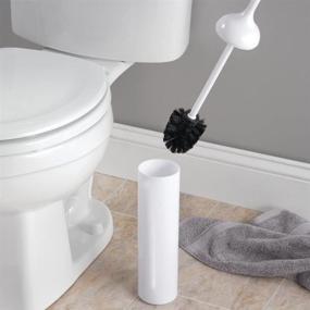 img 1 attached to Optimizing Bathroom Storage with the White iDesign Una Nuvo Slim Toilet Bowl Brush and Holder