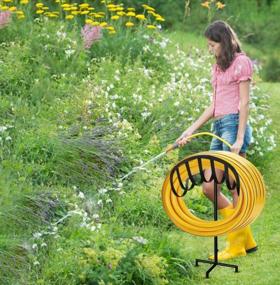 img 2 attached to Heavy Duty Free Standing Garden Hose Stand - ERYTLLY Metal Hose Holder For Yard, Lawn, And Garden Hose Storage