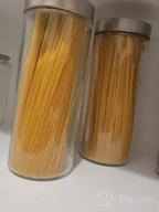 img 1 attached to Set Of 2 Large Glass Pantry Jars With Sealed Lids - Ideal For Pasta, Flour, Sugar, And More - 72 Oz Storage Capacity - EATNEAT Glass Food Storage Containers review by Joshua Days