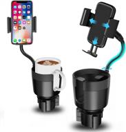 2-in-1 car cup holder phone mount - 360° rotation, adjustable base & large bottle adapter! логотип