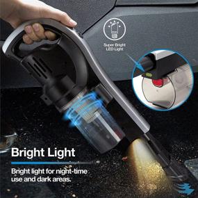 img 3 attached to 🚗 Brookstone BK1645, 120W Car Vacuum Cleaner with LED Flashlight, Powerful Suction, Wet/Dry Use, Multiple Accessories, Silver