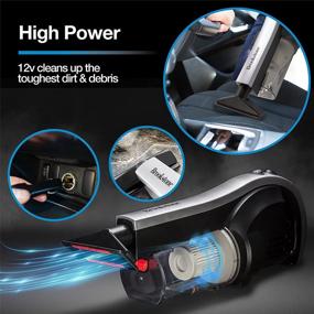 img 2 attached to 🚗 Brookstone BK1645, 120W Car Vacuum Cleaner with LED Flashlight, Powerful Suction, Wet/Dry Use, Multiple Accessories, Silver