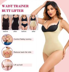 img 3 attached to Gotoly Shapewear Bodysuit: Tummy Control, Waist Trainer & Butt Lifter For Women!