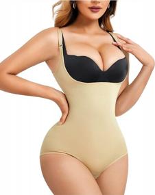img 4 attached to Gotoly Shapewear Bodysuit: Tummy Control, Waist Trainer & Butt Lifter For Women!