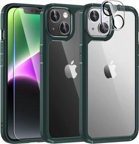 img 4 attached to TAURI 5-In-1 IPhone 14 Case, Military-Grade Shockproof Slim Phone Case With 2 Tempered Glass Screen Protectors And 2 Camera Lens Protectors - Not Yellowing, Suitable For IPhone 14 6.1 Inch - Green
