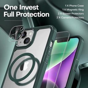 img 2 attached to TAURI 5-In-1 IPhone 14 Case, Military-Grade Shockproof Slim Phone Case With 2 Tempered Glass Screen Protectors And 2 Camera Lens Protectors - Not Yellowing, Suitable For IPhone 14 6.1 Inch - Green