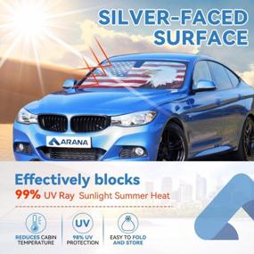 img 2 attached to Show Your Patriotism With ARANA American Eagle Flag Car Sun Shade - Protect Your Car From Harmful UV Rays And Heat With Foldable Sun Shield For Windshield