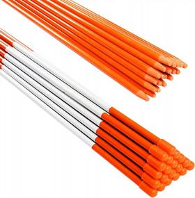 img 4 attached to Tingyuan Reflective Fiberglass Driveway Markers: 20 Pack, 48 Inch Length, 5/16 Inch Diameter Snow Stakes