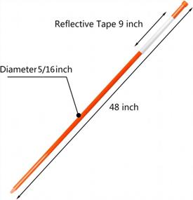 img 2 attached to Tingyuan Reflective Fiberglass Driveway Markers: 20 Pack, 48 Inch Length, 5/16 Inch Diameter Snow Stakes